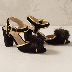 Anthropologie Zepha Pom Pom Heels By Cleo B